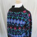 Vintage 80s Sweater, Funky Retro Flower Design, Made in USA