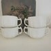 SuPeR SaLe 4 Late 1800s H & Co China White Double Handled Cups Elegant French Country Cottage Bowls