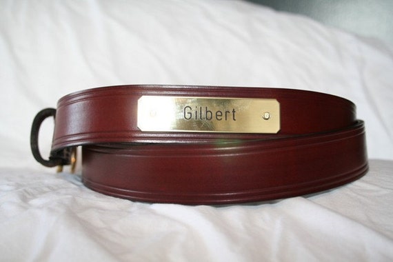 1 1/4 Custom Leather Name Plate Belt by DeHartsLeather on Etsy