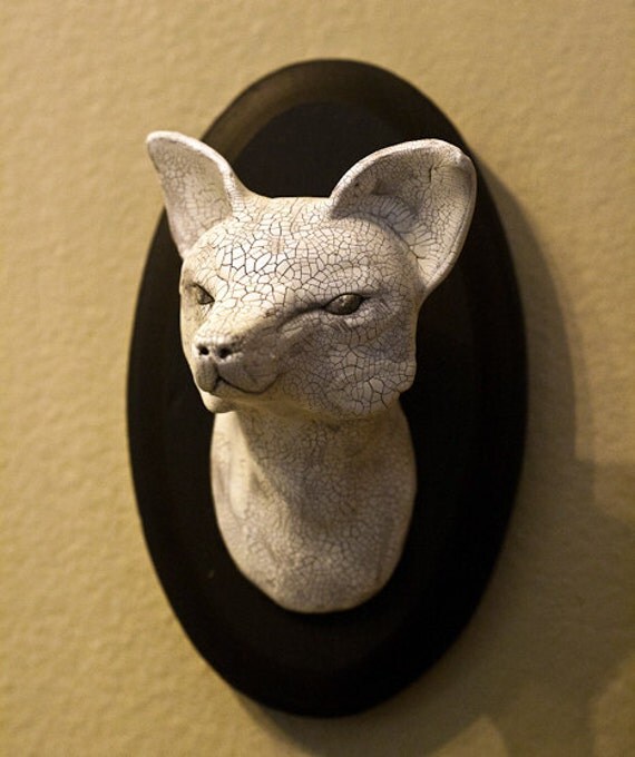 Items similar to Hand Made Fox Head Faux Taxidermy Animal Head Mount Custom Crackle Finish Home