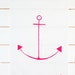 Anchor Towel - Handpainted Tea Towel - Neon pink - Ready To Ship