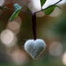 Holiday Heart Ornament in Natural White Needle Felted