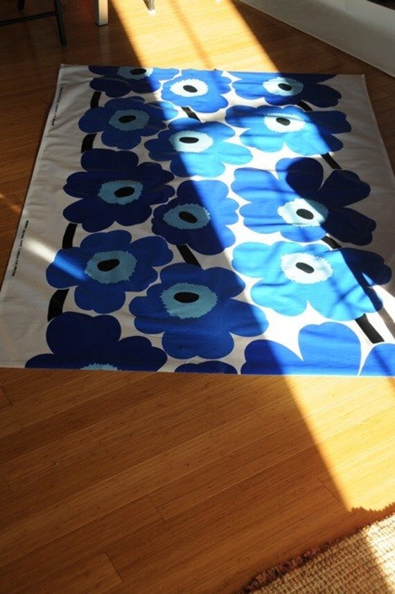 Marimekko Unikko Blue Oilcloth by playfulnarwhal on Etsy