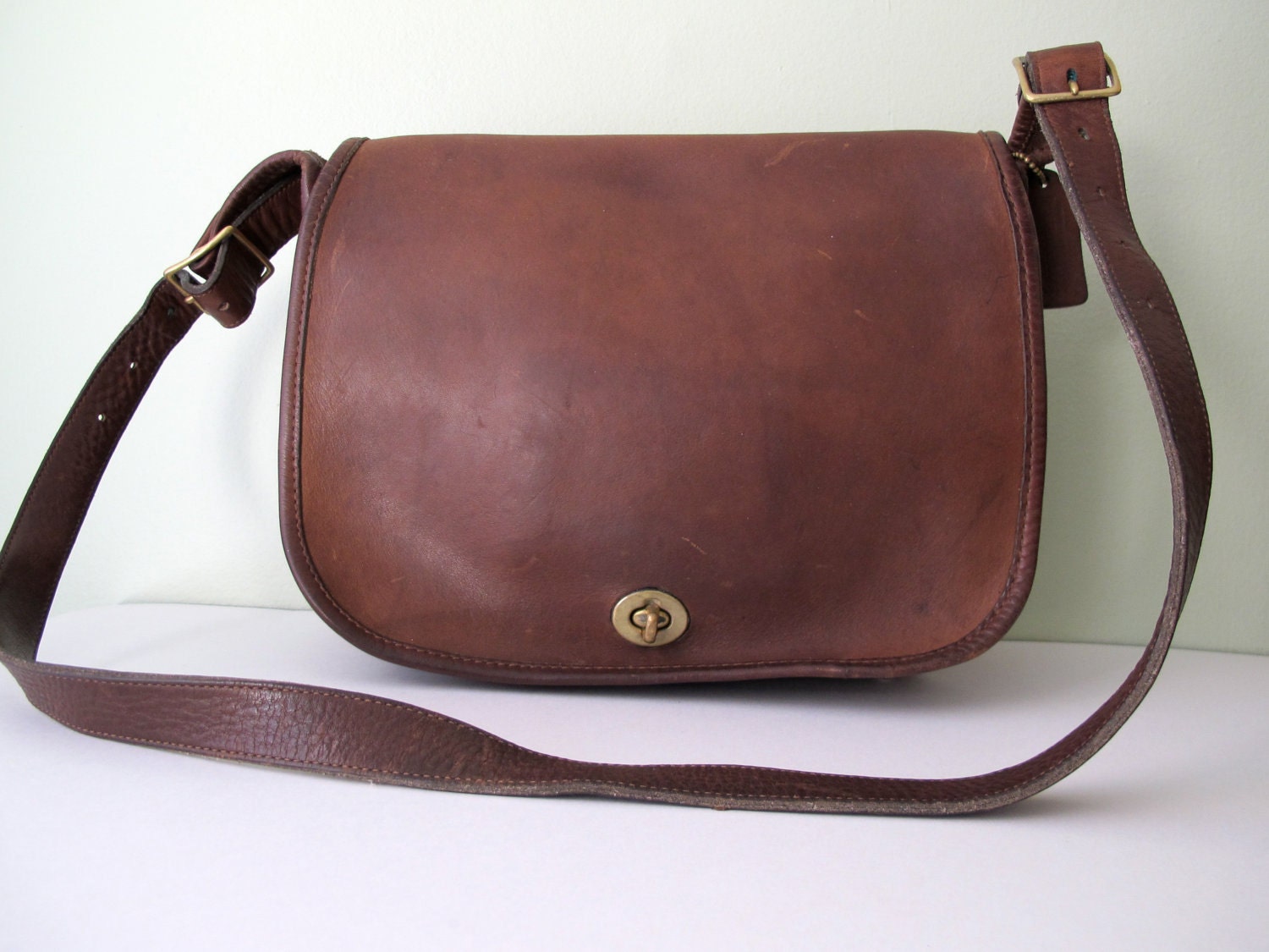 Vintage COACH Saddle Bag NYC 4415 in Chocolate Brown