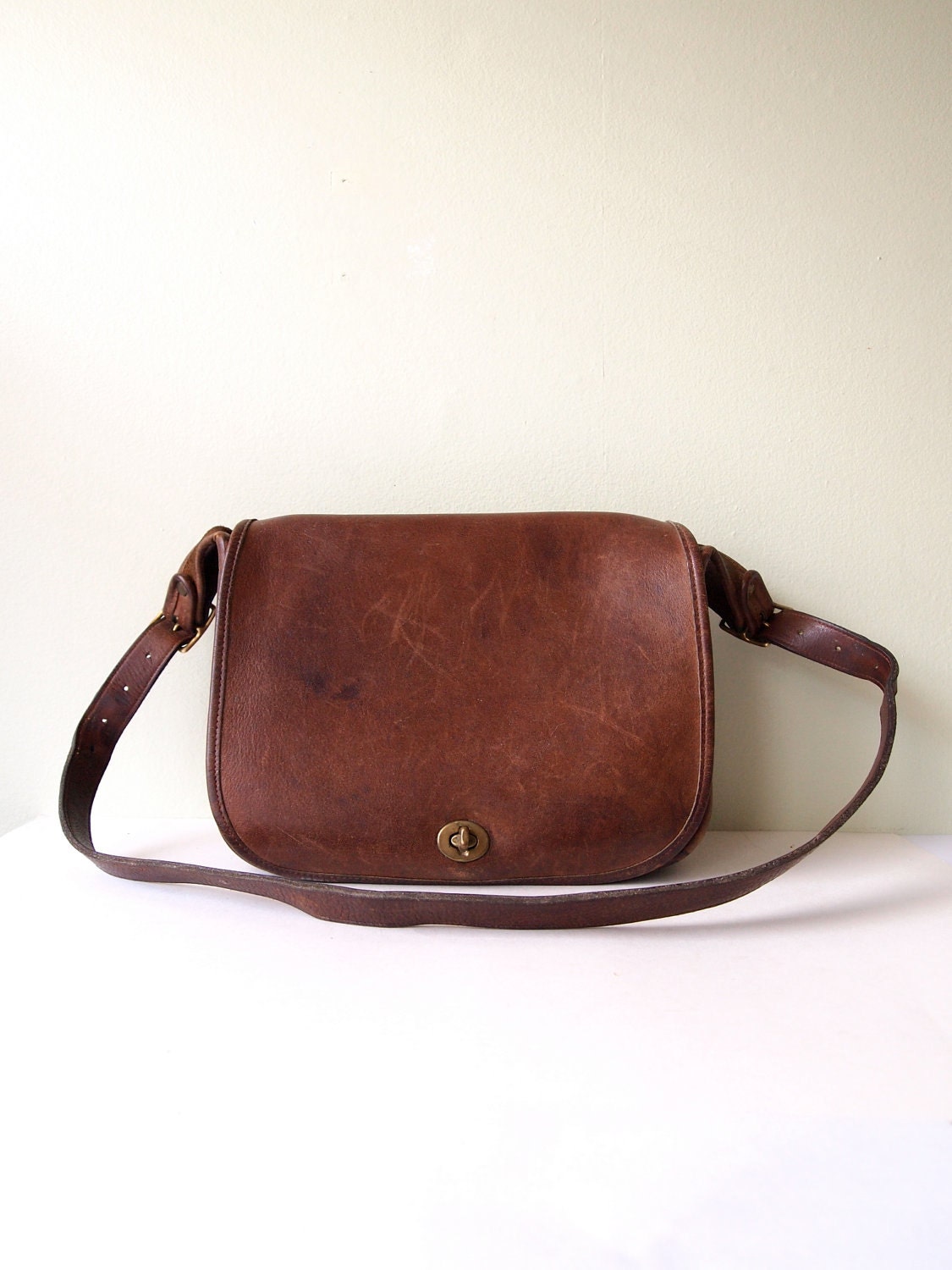 Vintage COACH Saddle Bag NYC in Chocolate Brown