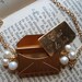 Envelope Pendant Long Distance Love Letter White Fresh Water Pearls French Francophile Valentine Romantic Travel Mail Valentines Day