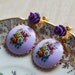 Flower Earrings Dangle Spring Summer Lilac Purple Red Yellow Blue Green Floral Rose Multi Coloured Bright Cheerful Gold Plated