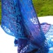 Reserved for Heather Nova: Long fringed silk devore scarf - Hand dyed blue, purple and pink