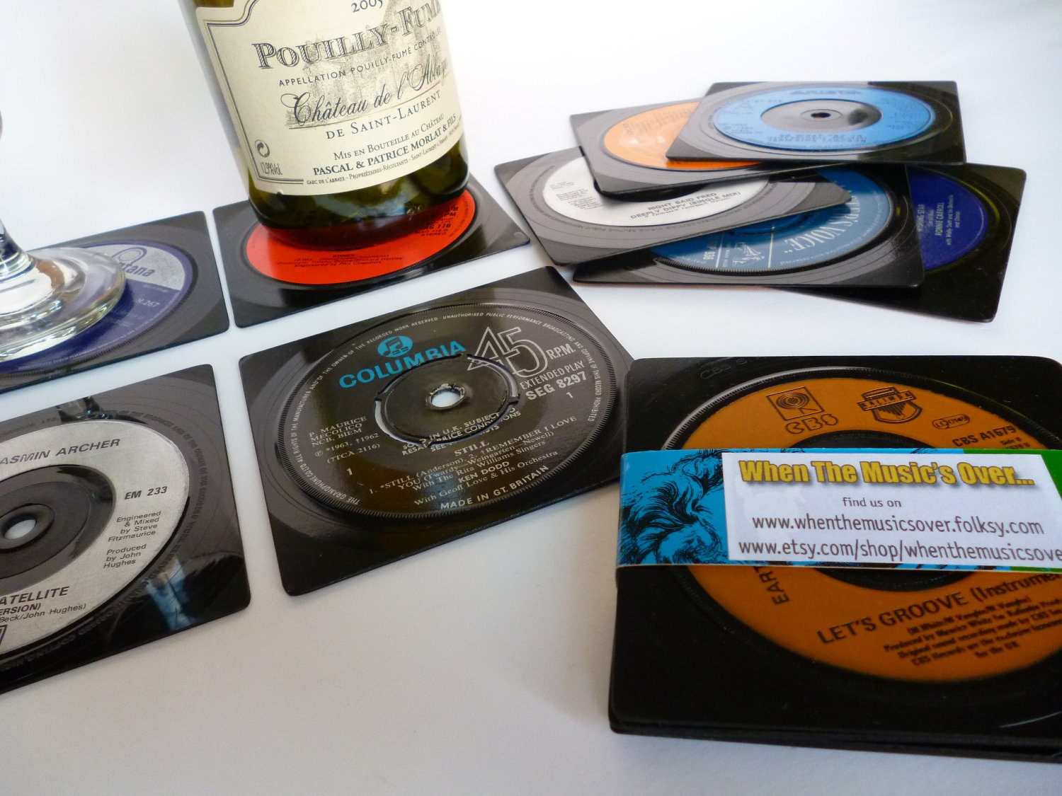 RECORD Coasters Handmade Vintage Vinyl by WhenTheMusicsOver