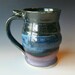Pottery Coffee Mug / Handmade Wheel Thrown Pottery Ceramic Clay / Lavender Black and Blue