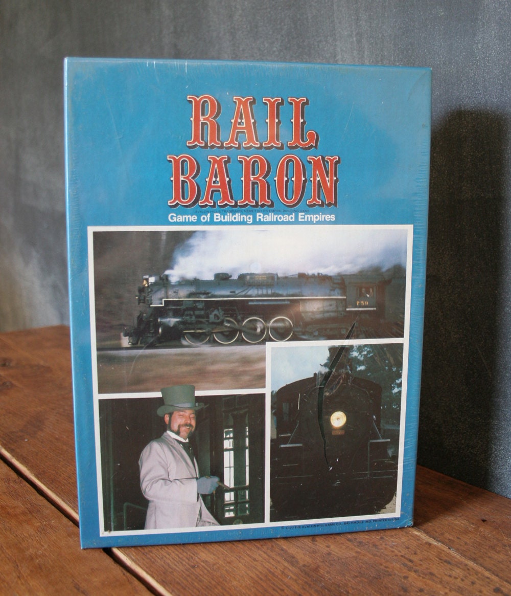 Vintage 1977 Rail Baron Avalon Hill Game Company Board