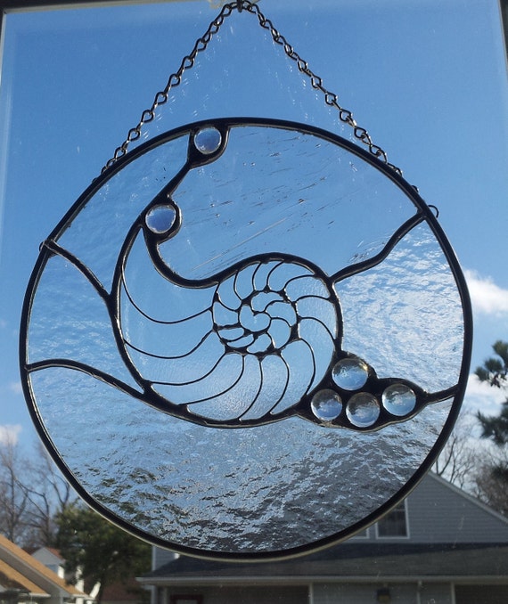 nautilus-shell-stained-glass-panel