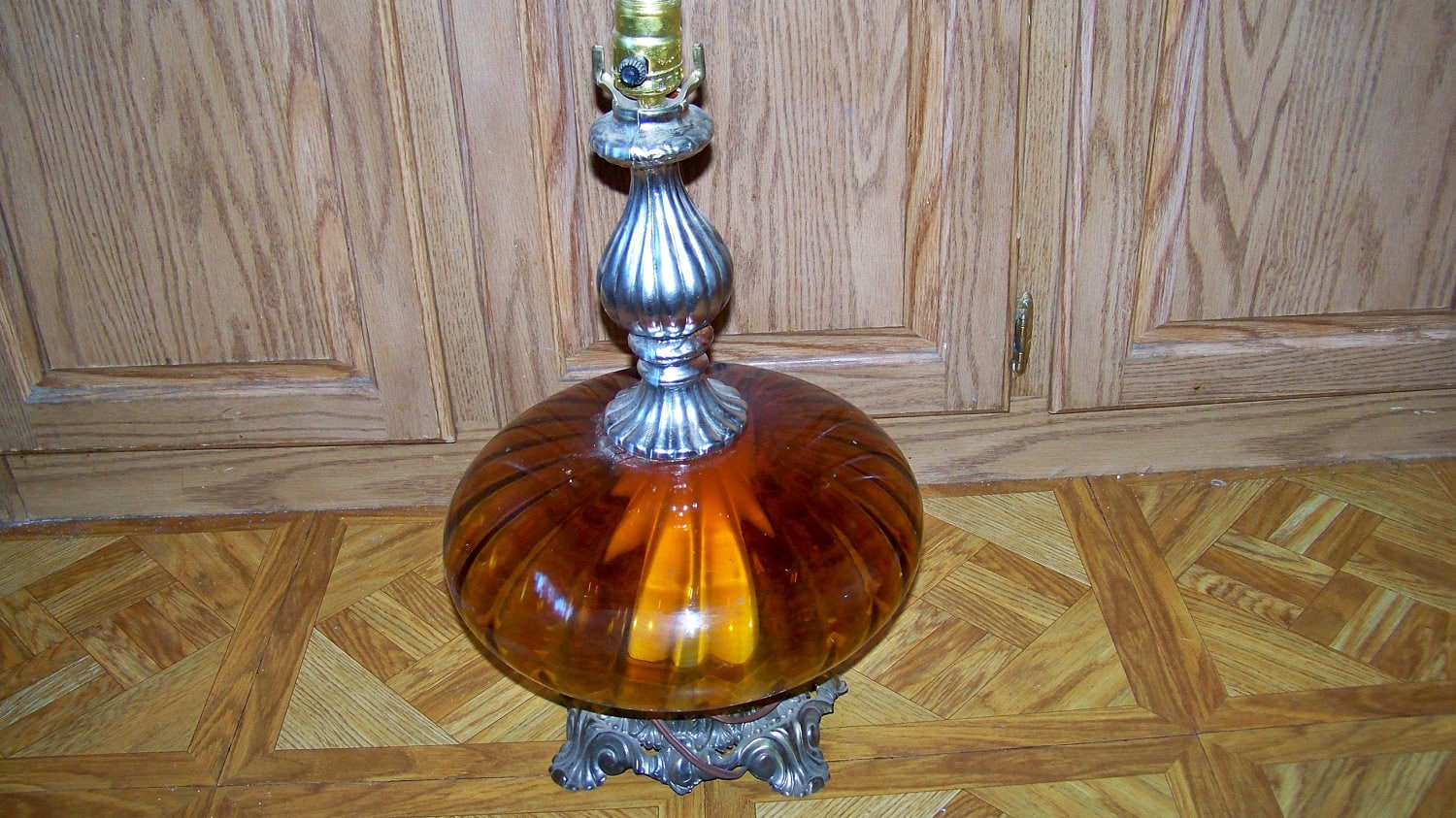 amber glass living room lamps