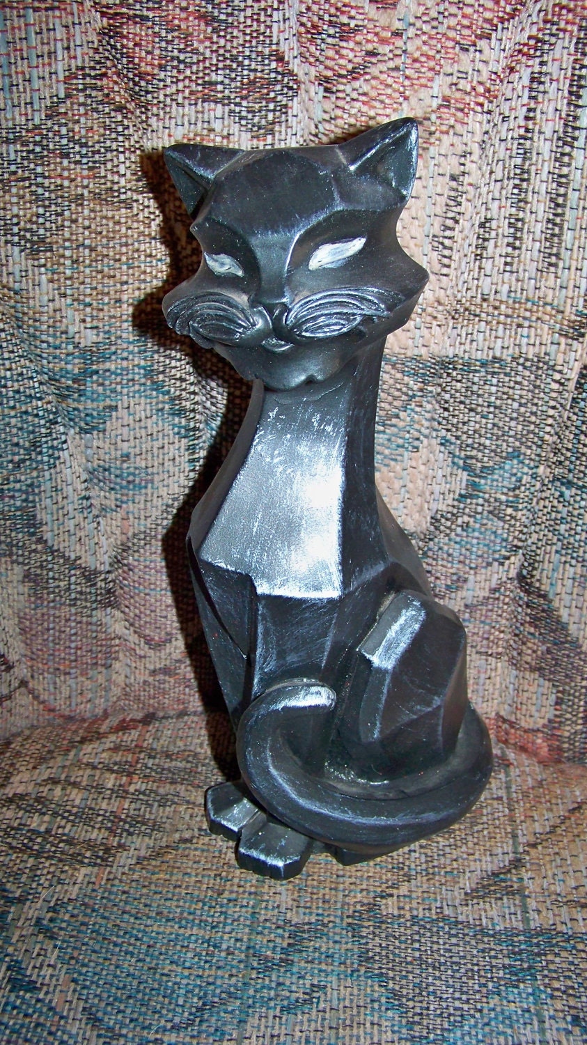 vintage siamese cat statue