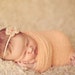 Newborn Knit Wrap, Newborn Photo Prop, Baby Headband, Baby Wrap, Knit Wrap, Peach Newborn Wrap, Layer Fabric, Peach Baby Headband