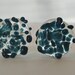 00 Gauge "Blue Raindrops" Hand Made Borosilicate Glass Ear Plugs - 9.5mm posts