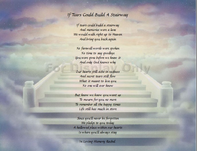 Personalize Poem If Tears Could Build a Stairway