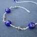 Eye Watch You Walk anklet, cobalt blue glass evil eye beads, sterling silver, one of a kind