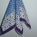 Vintage Handkerchief, New Stock Stitched Hem, Shades of Blue Floral Embroidery