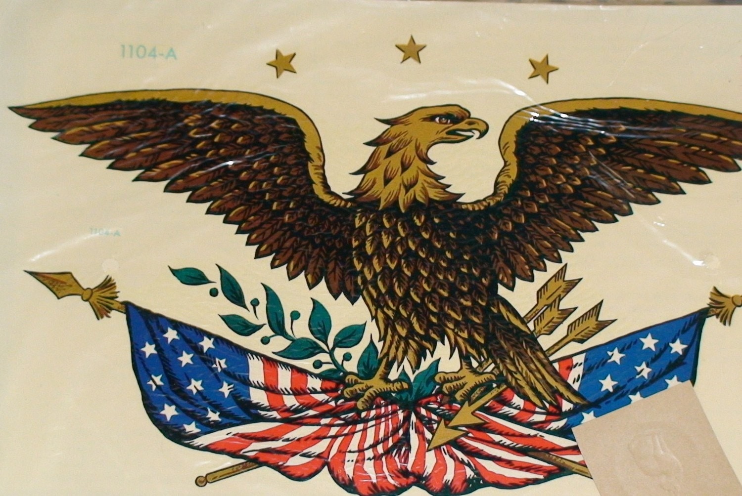 Two Vintage Patriotic American Eagle Decals by vintageheartstrings