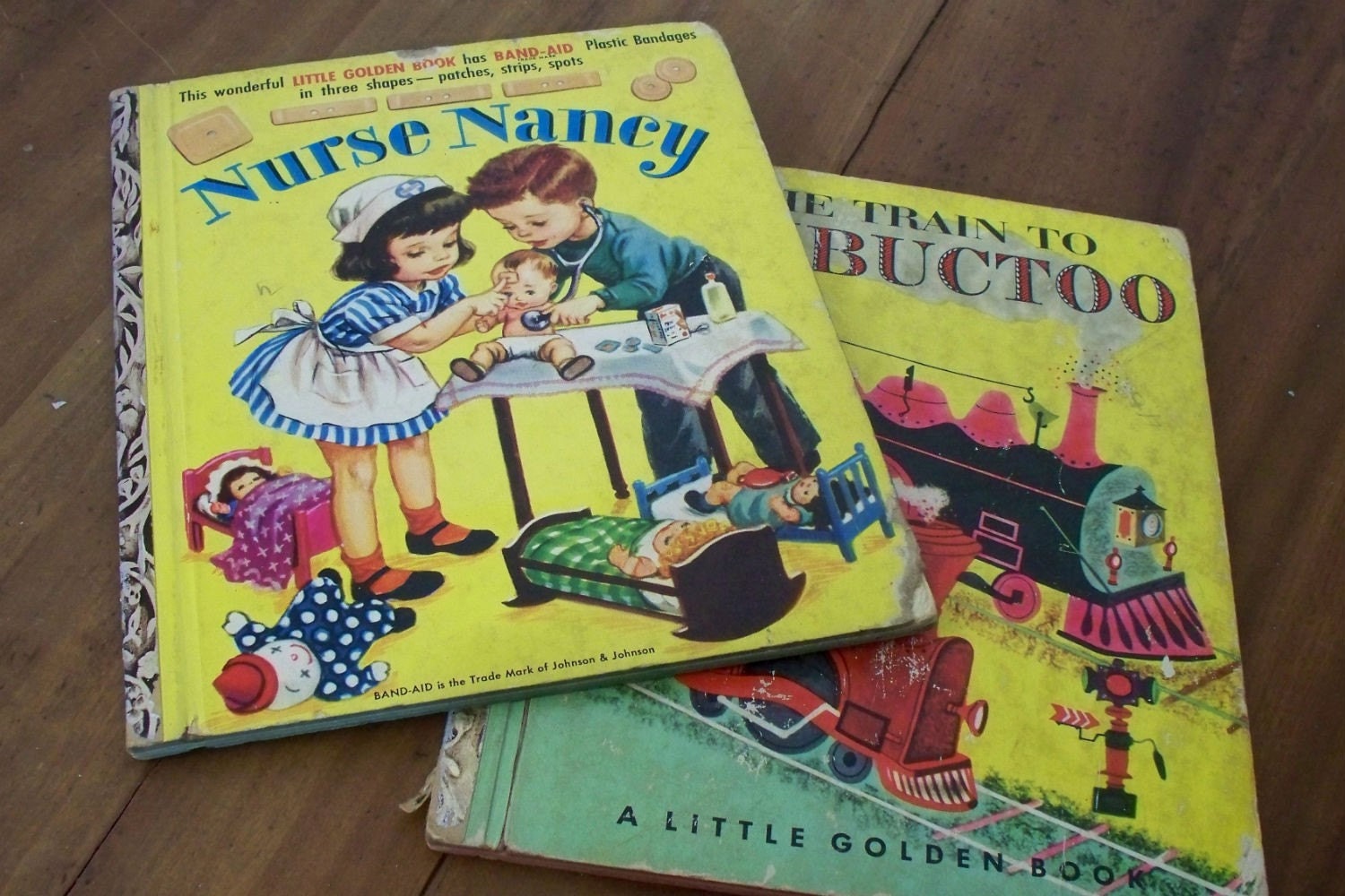 2 Vintage Little Golden Books Nurse Nancy & The Train to