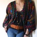 Upcycled Vintage Batwing Hippie Bohemian Draped Cotton Gauze Shrug Top sz Lg -XXL