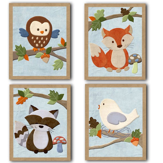 forest friends nursery decor art