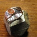 sunstone mokume flame silver ring