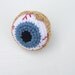 amigurumi crochet eyeball cat toy, paperweight, pincushion