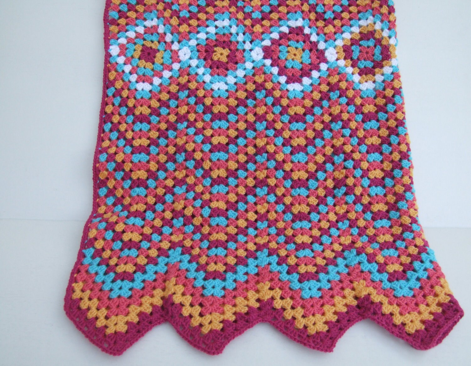 Crochet throw blanket Moroccan style spice colour by BabanCat