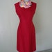 1960s dress / linen dress / Crimson Red Crush dress