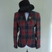 RESERVED tartan blazer / plaid blazer / Kenzo of Paris silk blazer