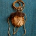 Otter Medicine Bag by Pluct, Tan Deerskin, Ocean Blue Glass Beads, Amulet Bag