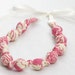 Teething Necklace- Pink & Ivory Flower Beauty