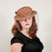 vintage 1940s hat / tilt hat / Copper Leaf