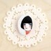 porcelain brooch pin unique jewelry hand painted by minini min lee 12033