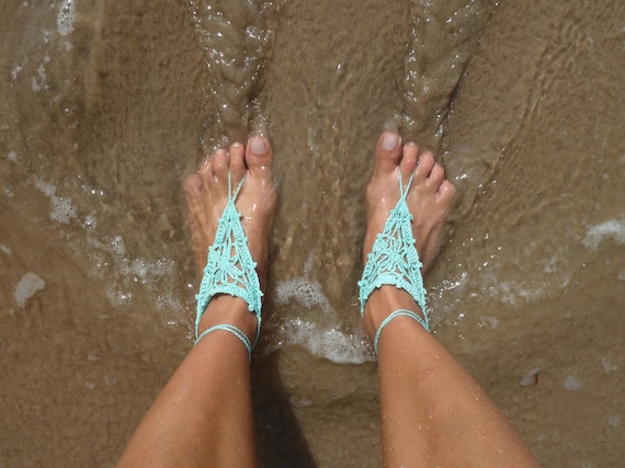 Barefoot Crochet Sandals Pattern - PDF summer accessories - beach cool ...