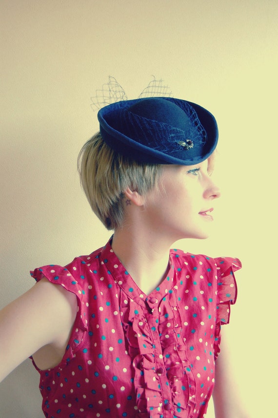 Victorian Blue mini riding hat
