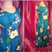 Vintage 1960s Maxi Dress - Royal Hawaiian Cotton Barkcloth Tiki Sun Dress - Blue Hawaii Tiki Tribal Print - For Size Medium Tiki Totties -