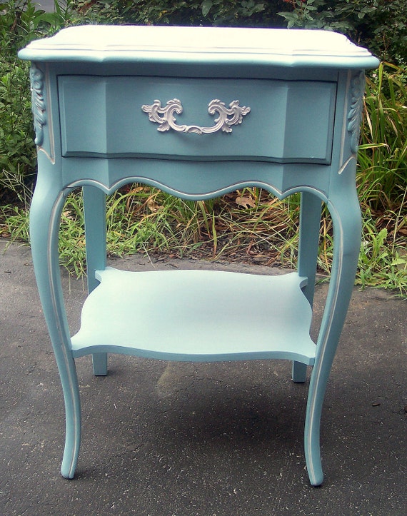 French Provincial Nightstand Tiffany Blue