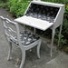 Paris Gray French Drop Front Writing Desk and Chair Reserved for Sarah Mattison