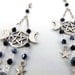 Black Pentacle Triple Moon Chandelier Earrings