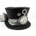 Tick Tock Silver Steampunk Clock Mini Top Hat Fascinator - Made to Order