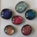 Fused glass cabochons, 6 dichroic glass cabs for jewelry making and crafting
