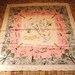 Vintage 1940s 1950s Pink Florida Tablecloth - Pink Gray Souvenir Table Cloth