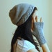 slouchy hat cable handknit slouch beanie cap beret winter hat