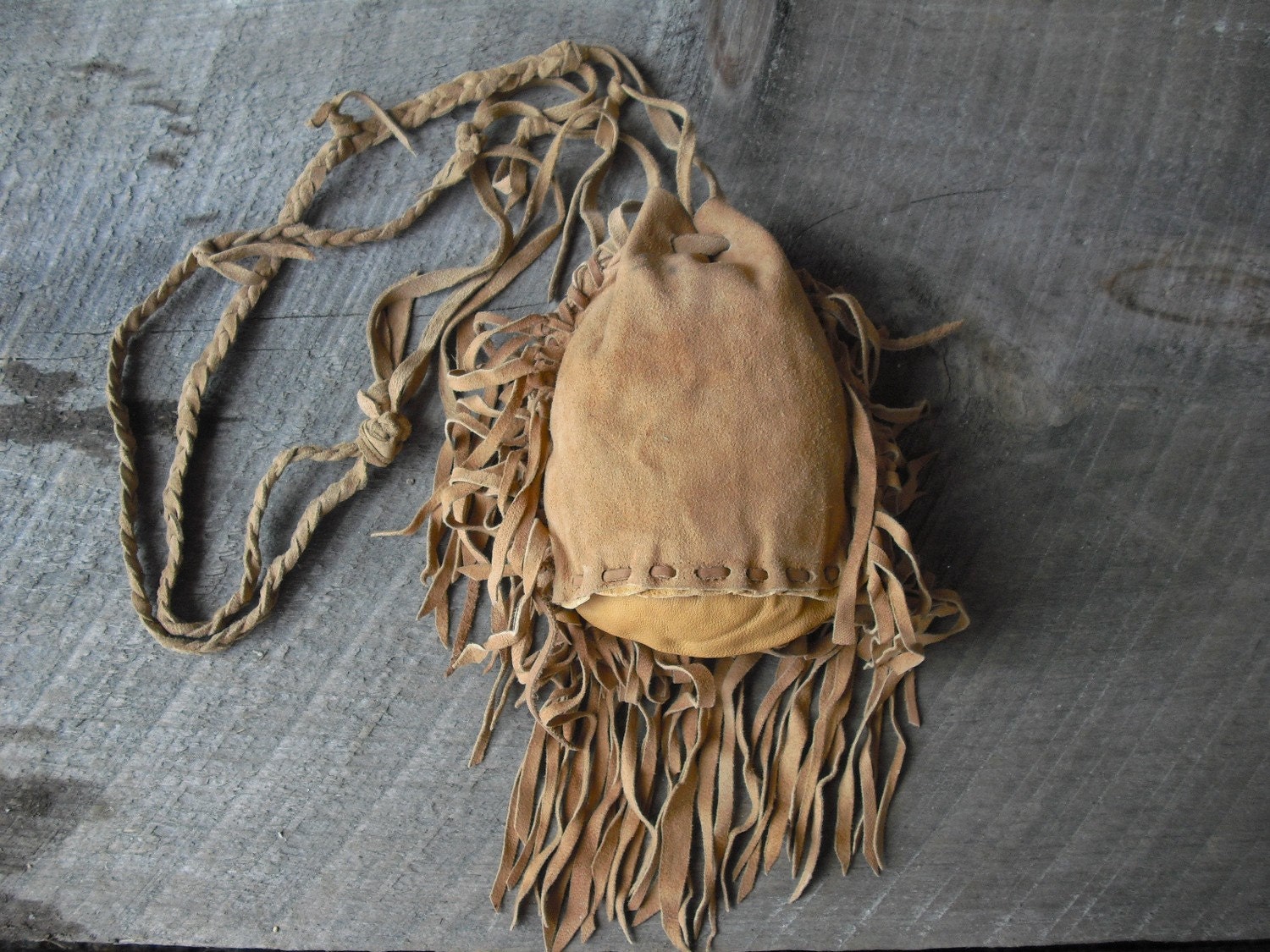 Suede Handmade Native American Medicine Bag