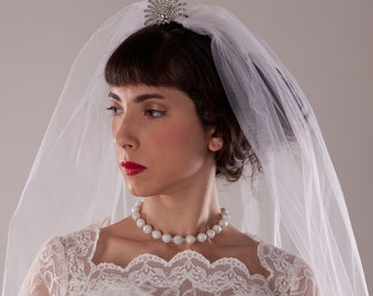Vintage 1930s Aurora Borealis Necklace White Wedding Choker Bridal Fashions 1940s
