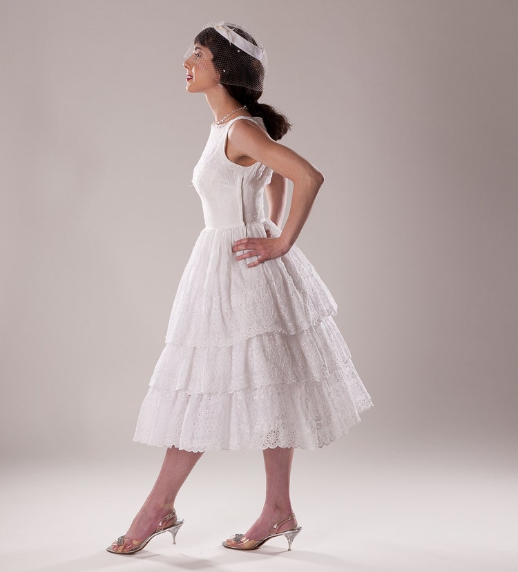 eyelet wedding gown