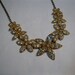 Vintage 1930s Wedding Necklace Golden Rhinestone Flower Bridal Fashions 1940s